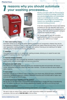7 Reasons Why you Should Automate your Washing Processes...